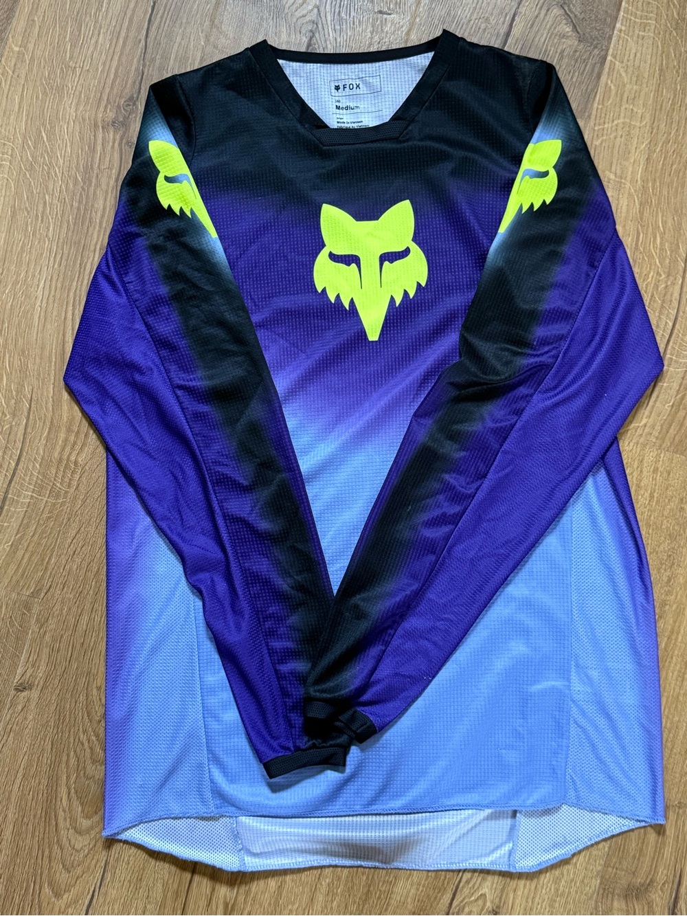 Fox Purple & Neon Green Gradient Long-Sleeve Jersey